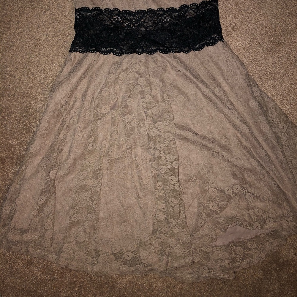 Lacy Beige Homecoming Dress